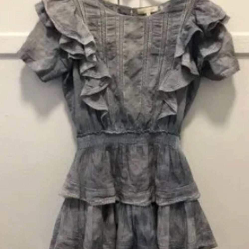 Indigo Blue Loveshackfancy Natasha Mini Ruffle Dress